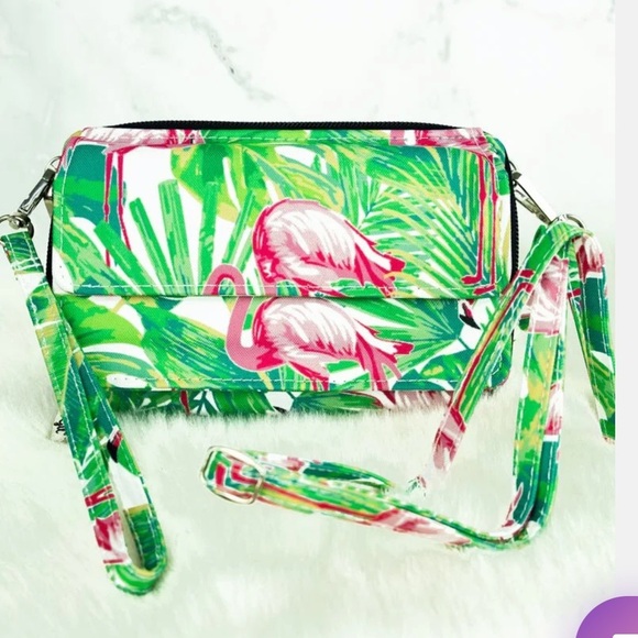 3 PIECE SET NGIL FLAMINGO ISLAND DUFFLE BAG 20"+CROSSBODY PURSE+WALLET - Picture 12 of 12